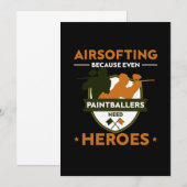 Paintball Player Paintball Marker Gift Kaart (Voorkant / Achterkant)