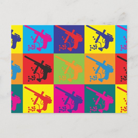 Paintball Pop Art Briefkaart (Voorkant)