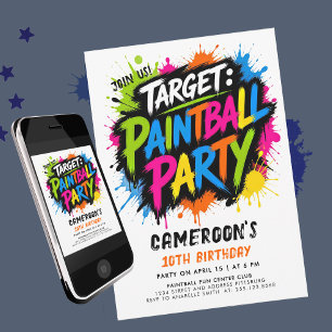 Paintball Pret Fun Kleurrijke Verfspatten Typo Doe Kaart