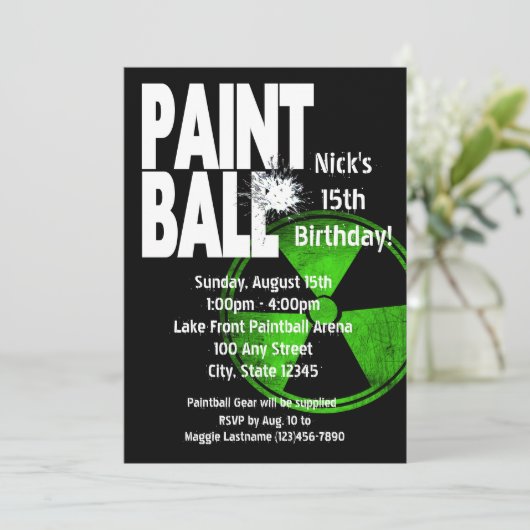 Paintball Radio Actieve verjaardag Kaart (Staand voorkant)