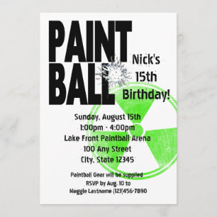 Paintball Radio Active Birthday Kaart