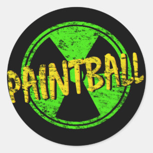 Paintball Radioactive Ronde Sticker