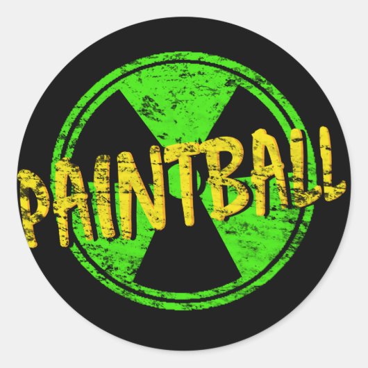 Paintball Radioactive Ronde Sticker (Voorkant)