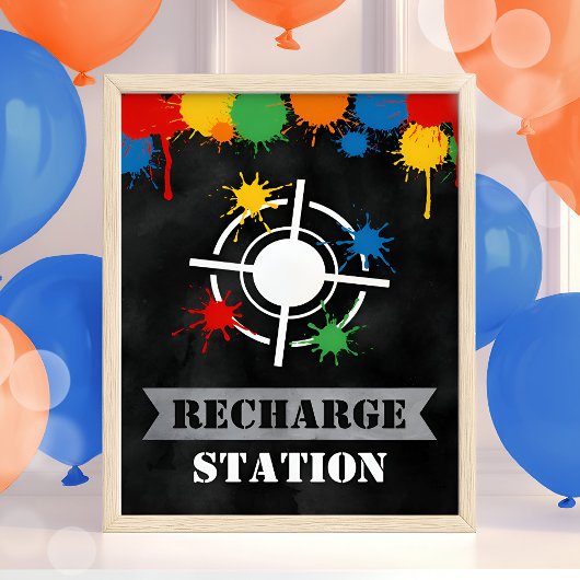 Paintball Recharge Station Boy Verjaardagsfeest Poster