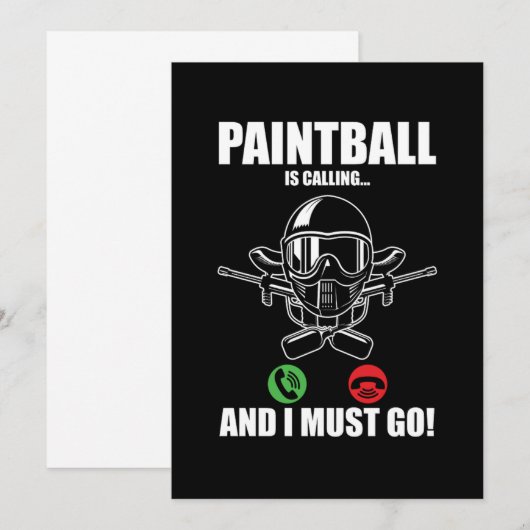 Paintball roept cadeau voor paintballspeler kaart (Voorkant / Achterkant)