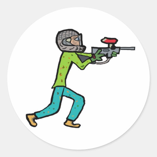 Paintball Ronde Sticker (Voorkant)