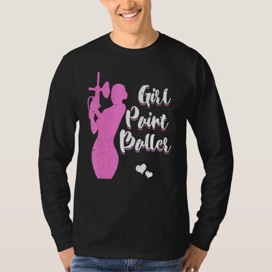 Paintball Shooting voor Girl Vrouw Paintballer Pla T-shirt (Voorkant)