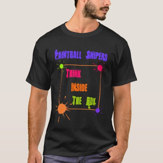 PAINTBALL SNIPER DENKT IN DE DOOS T-SHIRT (Voorkant)