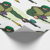 Paintball Speler met Dual Markers Actie Sport Cadeaupapier