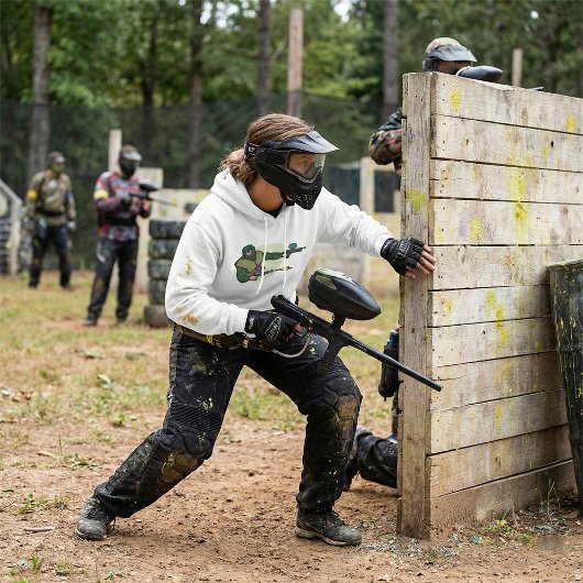 Paintball Speler met Dual Markers Actie Sport Hoodie