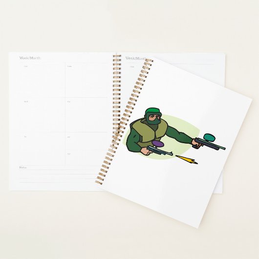 Paintball Speler met Dual Markers Actie Sport Planner