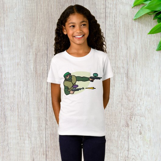 Paintball Speler met Dual Markers Actie Sport T-shirt