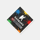 Paintball Splatter Birthday Boys Tiener Servet (Hoek)