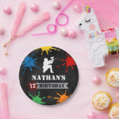 Paintball Splatter Kids Verjaardagsfeest Papier Bo Papieren Bordje (Feest)