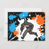 Paintball Thema Verjaardagsfeestje Kind Uitnodigin Kaart (Achterkant)