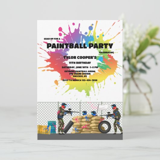 Paintball Uitdaging Kaart (Staand voorkant)