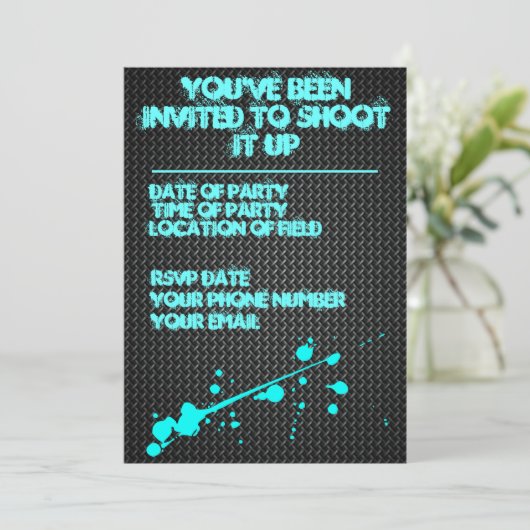 Paintball Uitnodiging (Staand voorkant)