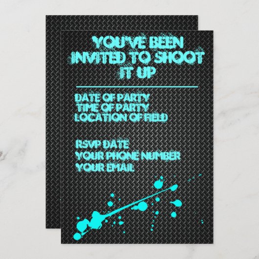 Paintball Uitnodiging (Voorkant / Achterkant)