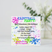 Paintball-uitnodiging Kaart (Staand voorkant)