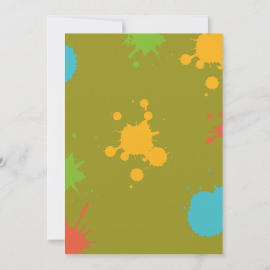 Paintball Verjaardag Nodig Jongens Schilderen Elke Kaart (Achterkant)