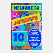 Paintball Verjaardag Party Acryl Teken