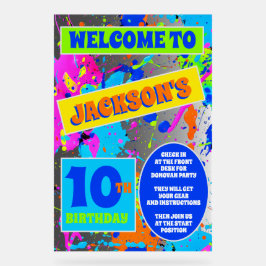 Paintball Verjaardag Party Acryl Teken Bord