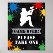 Paintball Verjaardag Splatter Teen Boys Favors Sig Poster (Voorkant)