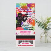 Paintball Verjaardag Ticket uitnodiging, Paintball Kaart (Staand voorkant)
