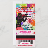 Paintball Verjaardag Ticket uitnodiging, Paintball Kaart (Voorkant)