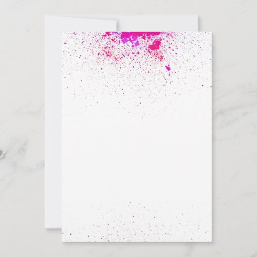 Paintball Verjaardagsfeest Custom Invite - Hot Pin Kaart (Achterkant)