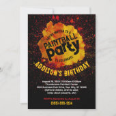 Paintball Verjaardagsfeest Custom Invite - Sinaasa Kaart (Voorkant)