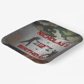 Paintball Verjaardagsfeest Militaire Camo USA Papieren Bordje (Gebogen)
