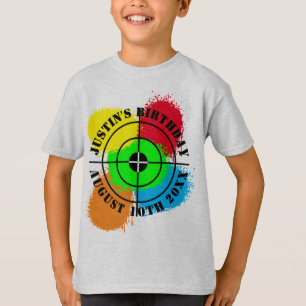 Paintball Verjaardagsfeest t shirten voor kinderen T-shirt