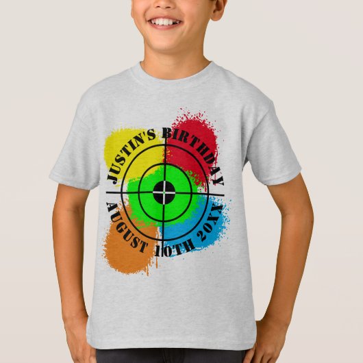Paintball Verjaardagsfeest t shirten voor kinderen T-shirt (Voorkant)