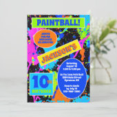 Paintball verjaardagsfeest uitnodiging (Staand voorkant)