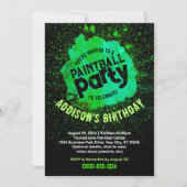 Paintball-verjaardagsfeestje aangepodigde - Groen Kaart (Voorkant)