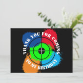 Paintball verjaardagsfeestje bedankkaart (Staand voorkant)