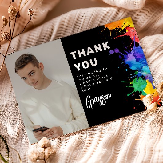 Paintball-verjaardagsfeestje Bedankkaart