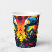 Paintball verjaardagsfeestje gepersonaliseerd papieren bekers (Achterkant)