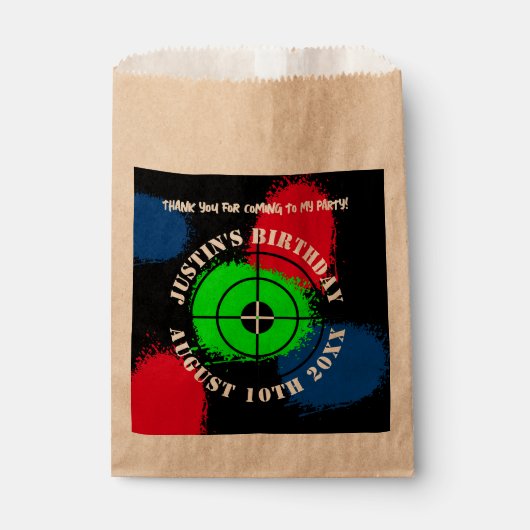 Paintball Verjaardagsfeestje gunst tassen voor tra Bedankzakje (Voorkant)