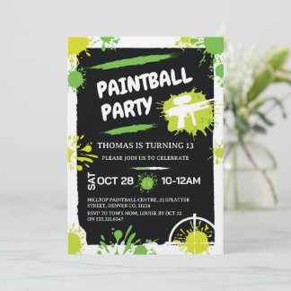 Paintball verjaardagsfeestje kaart