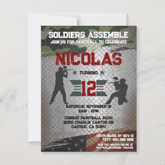 Paintball verjaardagsfeestje Militair Camo NL Uitn Briefkaart