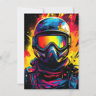 Paintball Verjaardagsfeestje Nodig Digitaal uit of Kaart