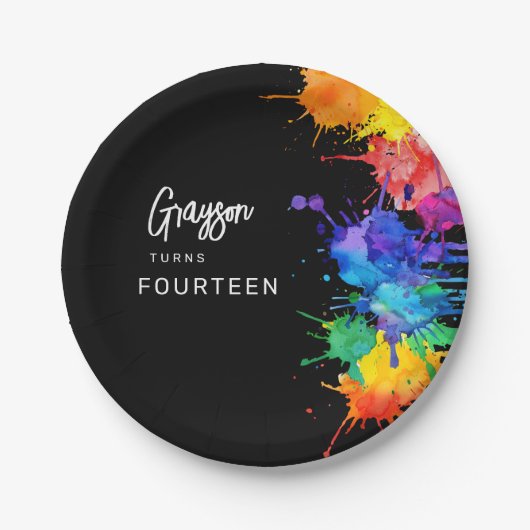 Paintball-verjaardagsfeestje Papieren Bordje (Voorkant)