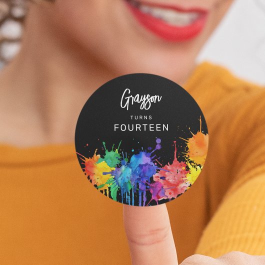 Paintball-verjaardagsfeestje Ronde Sticker