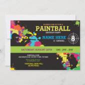 Paintball verjaardagsfeestje uitnodiging Fun Paint (Voorkant)