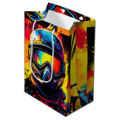 Paintball Verjaardagsfeestje Verf Splat Medium Cadeauzakje (Voorkant Gekanteld)