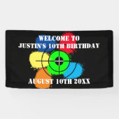 Paintball Verjaardagsfeestje welkomstbanner Spandoek (Horizontaal)