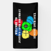 Paintball Verjaardagsfeestje welkomstbanner Spandoek (Verticaal)