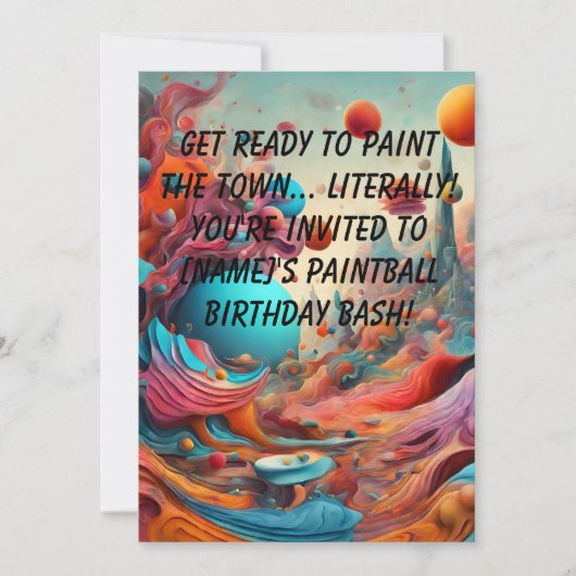 Paintball Verjaardagsfeestuitnodiging Kaart (Voorkant)
